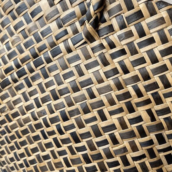 Vintage Woven Natural Fiber Tote Bag Philippines Lined Boho Beach Market - Picture 8 of 8